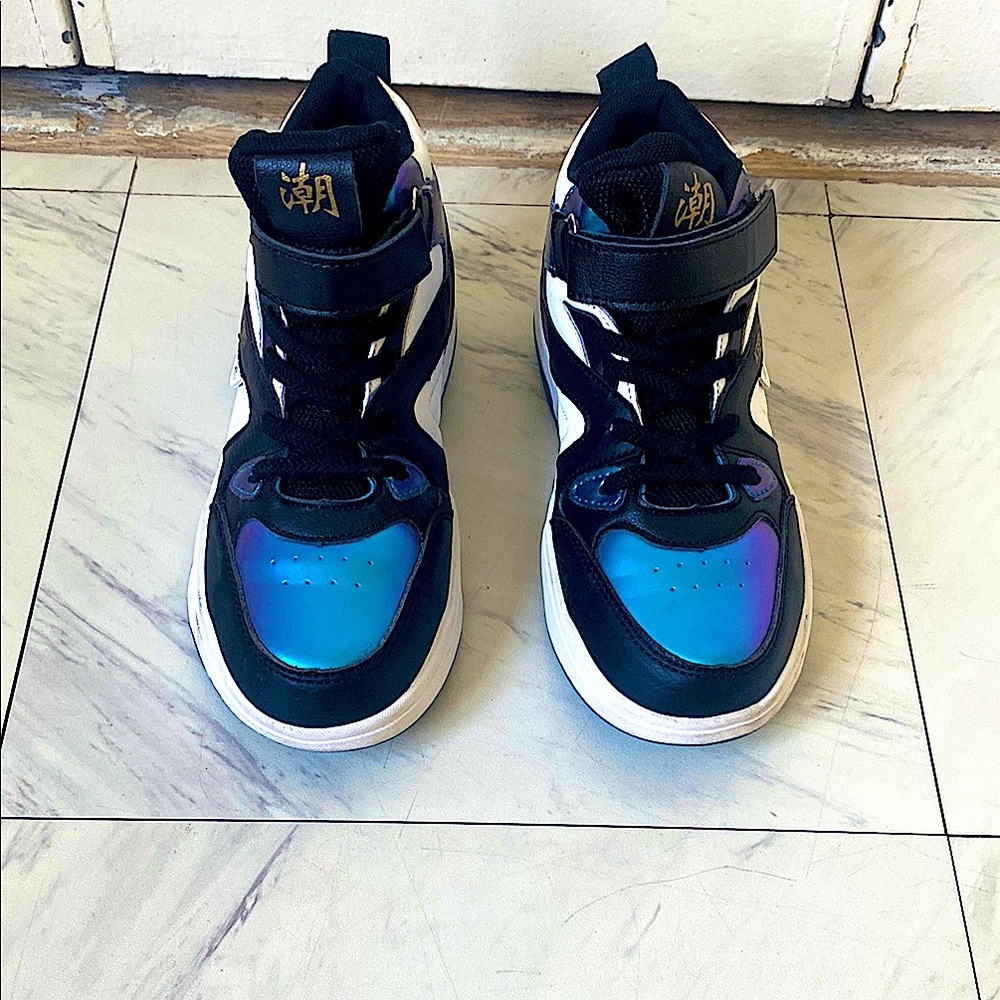 Kids Black and Blue Sneakers